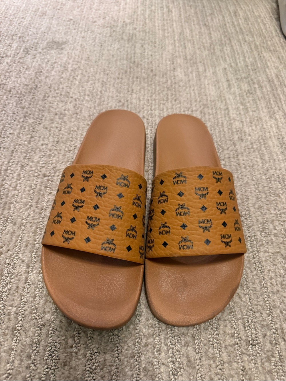 MCM Monogram Print Rubber Slides